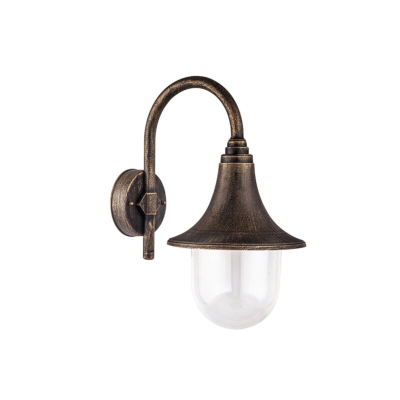 Finocchio lampada da parete per esterni 1xe27 oro antico ip44 policarbonato 40,8x21,7x32,6 cm