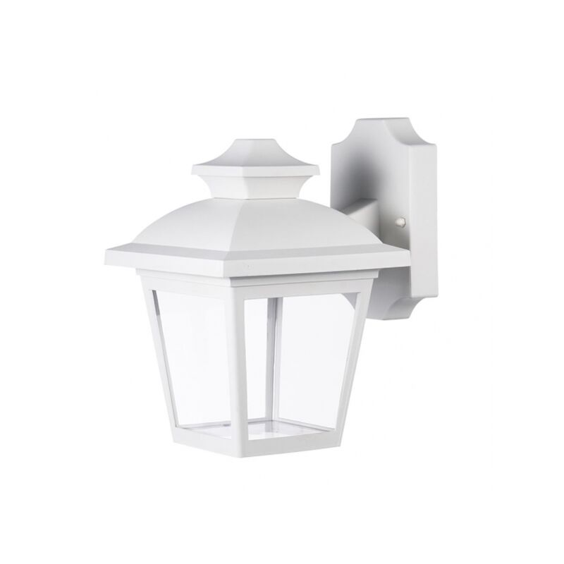 Fabrilamp - maca lampada da parete per esterni 1xe27 bianco ip44 policarbonato 24,5x17x22,3 cm