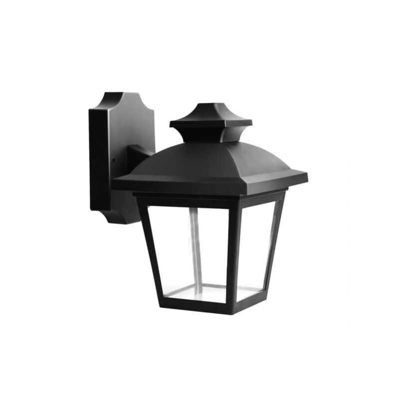 Fabrilamp - applique da esterno maca 1xe27 nero ip44 policarbonato 24,5x17x22,3 cm