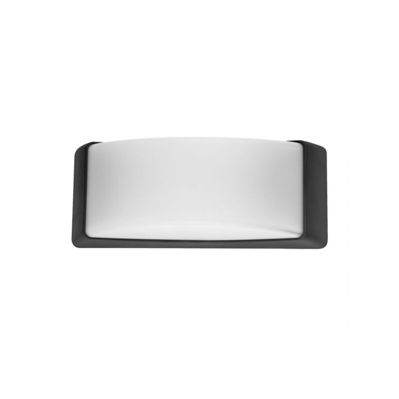 Fabrilamp - azuki lampada da parete per esterni 1xe27 nero ip65 policarbonato 12,9x32x13 cm