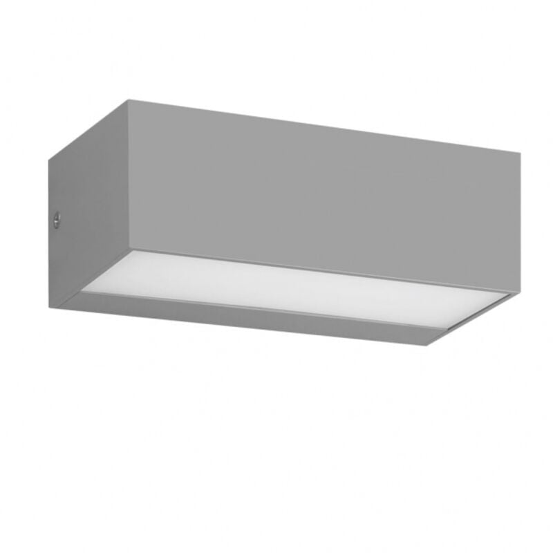 Masala lampada da parete per esterni 1xe27 grigio ip65 in policarbonato 9x23x10,1 cm