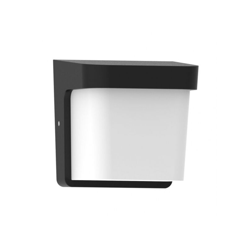 Agar applique da esterno 1xe27 nero ip65 policarbonato 17x17x14 cm