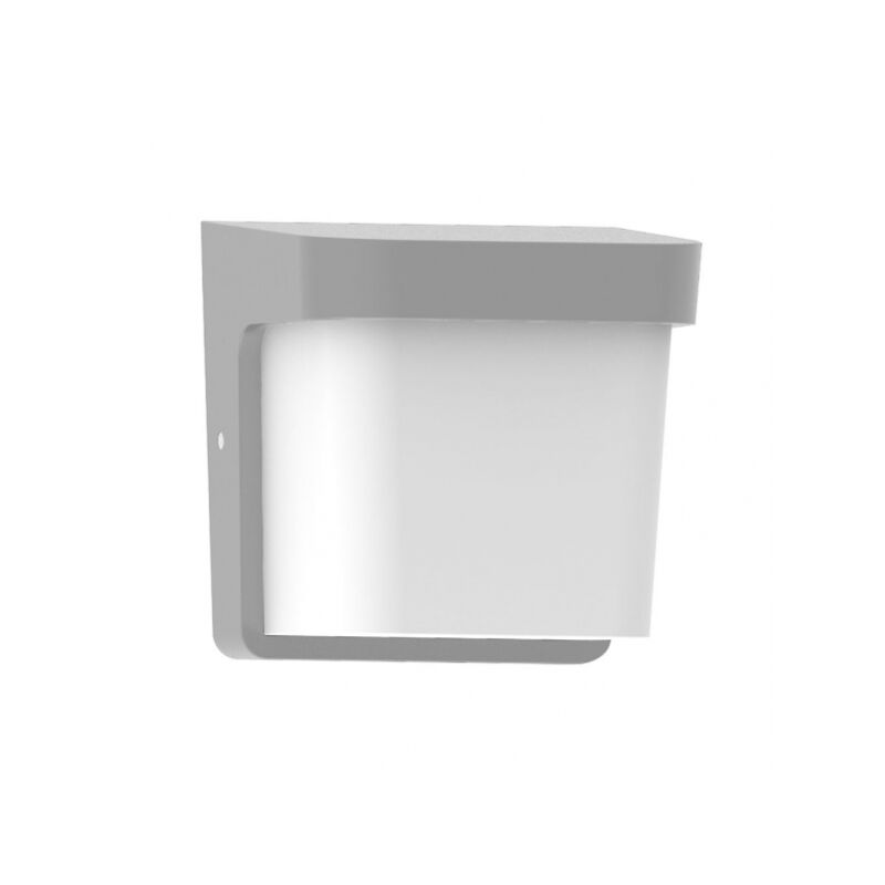 Fabrilamp - Agar lampada da parete per esterni 1xe27 grigio ip65 in policarbonato 17x17x14 cm