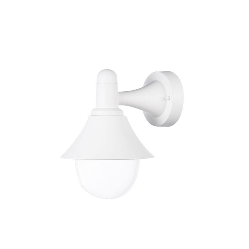 Fabrilamp - Applique da esterno 1xe27 white ip44 policarbonato 25x18.1x23.2 cm