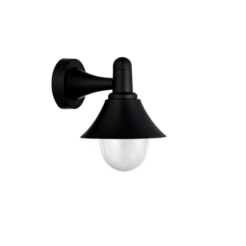 Mentolo applique da esterno 1xe27 nero ip44 policarbonato 25x18,1x23,2 cm