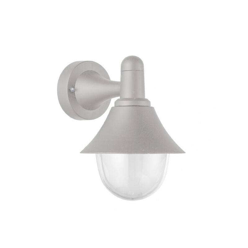 Fabrilamp - Applique mentolo per esterni 1xe27 grigio ip44 policarbonato 25x18,1x23,2 cm