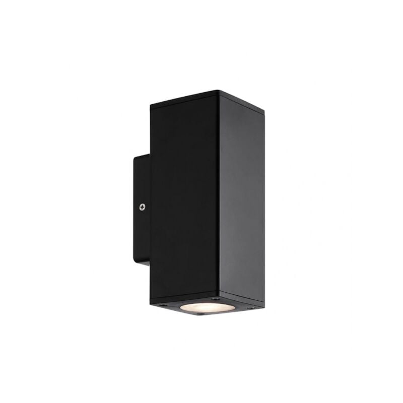 Applique da esterno yopol 2xgu10 nero policarbonato 18,6x7,6x9,9 cm ip54