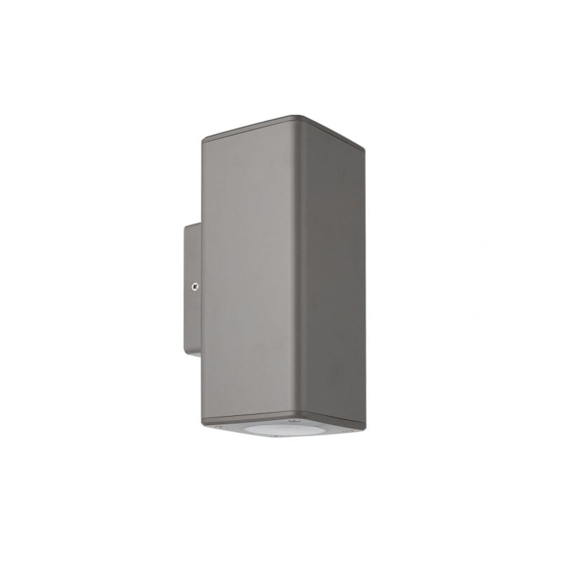 Applique da esterno yopol 2xgu10 grigio in policarbonato 18,6x7,6x9,9 cm ip54