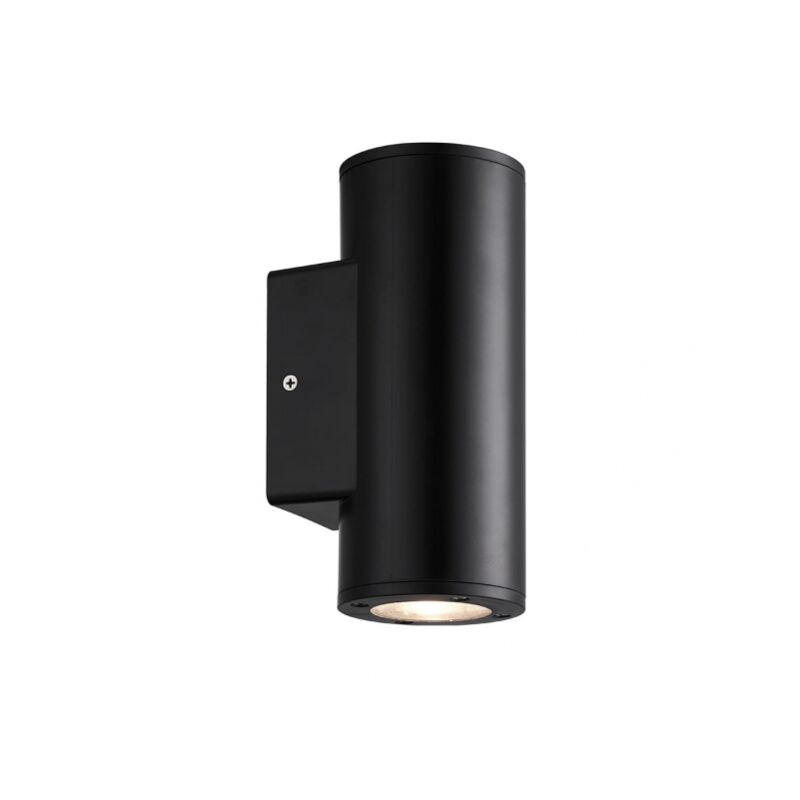 Applique da esterno yopol 2xgu10 cilindro in policarbonato nero 18,6x7,6x9,9 cm ip54