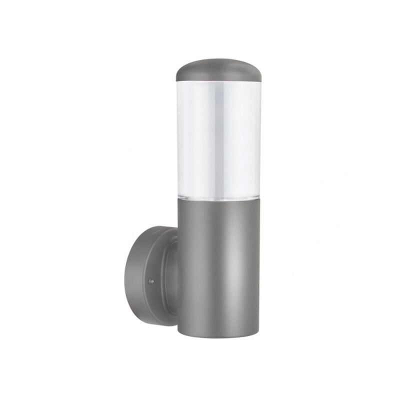 Lampada da parete per esterni azafran 1xe27 grigio policarbonato 19,6x9,1x13,4 cm ip44