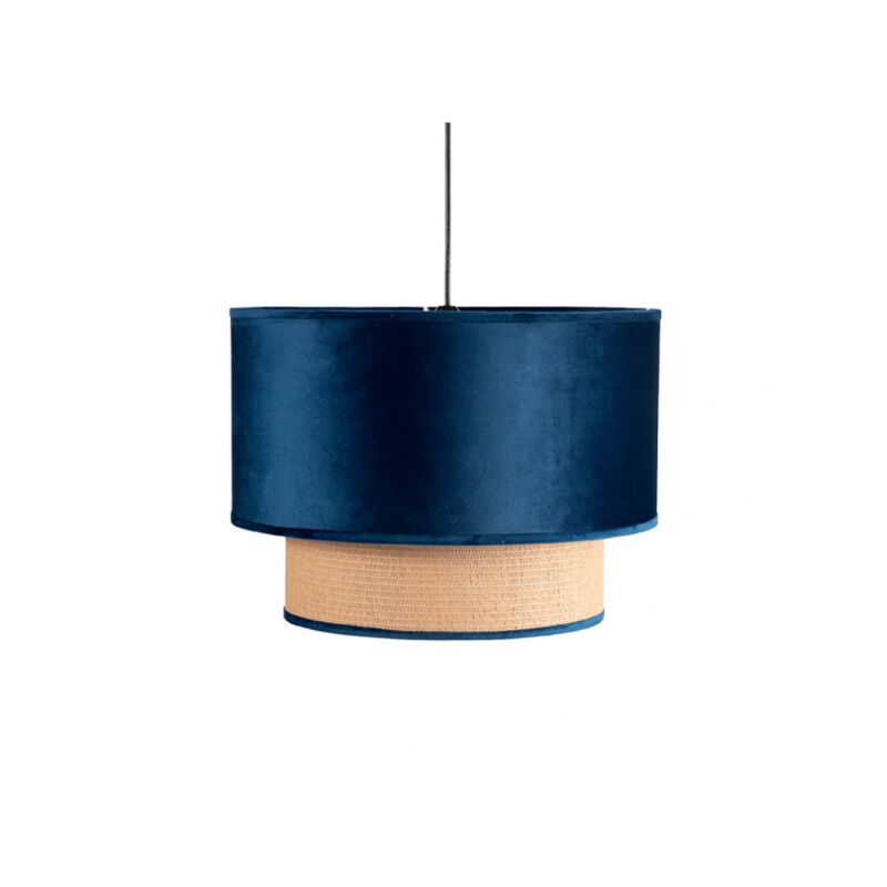Akunadecor Blaue Pendelleuchte mit 2 Lampenschirmen Modell Nerva 40 Cm