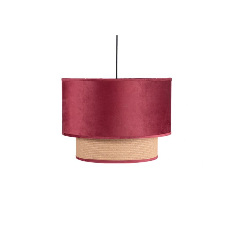 Hängeleuchte de 2 Lampenschirme nerva weinrot de 40 cm - Fabrilamp