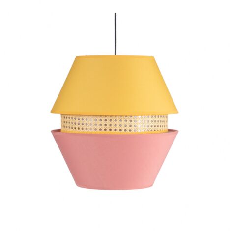 FAB 130391000  Pendente 3 Sfumature Trajano1xe27 Rosa/Giallo Regx35x35 Cm