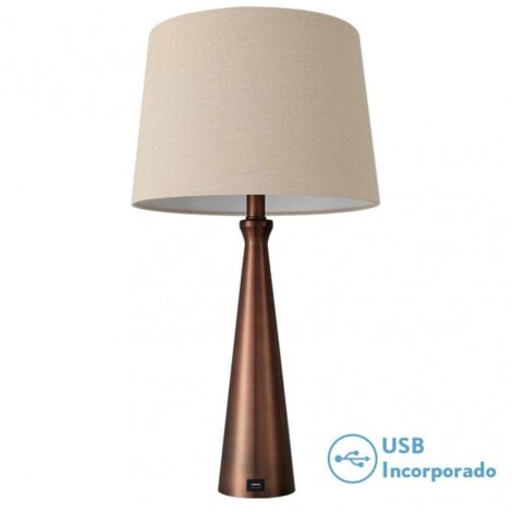 FAB 130771002  Sobremesa Pearl 1xe27 Marron 61x33x33 Cm Puerto Usb