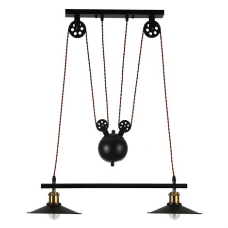 FAB 132692009  Triguero Pendente 2xe27 Nero Regx22x70 Cm