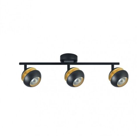 FAB 142093009  Beethoven Striscia 3xgu10 Nero/Oro 14x48.5x8.5 Cm