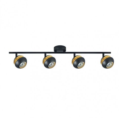 FAB 142094009  Beethoven Striscia 4xgu10 Nero/Oro 14x69,5x8,5 Cm