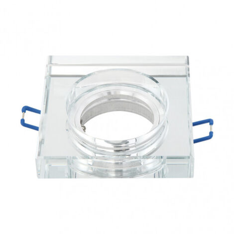 FAB 14338CG49 Empotrable Cristal Solna 1xgu10 Cuadrado Grosor 2cm Transparente C/portalampara 2x9x9 Cm Corte 6 Cm