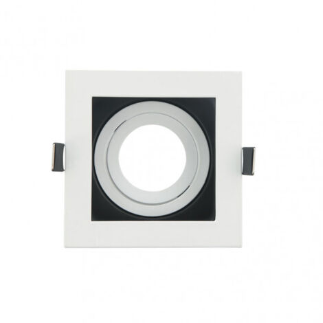 FAB 14368CU01  Encastré Orient.batu 1xgu10 Carré Blanc/noir 3,5x10x10 Cm Coupe 9x9 Cm avec douille