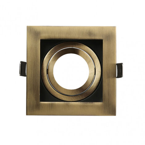 FAB 14368CU73  Vertieftes Orient.batu 1xgu10 Quadratisch Leder/Schwarz 3,5x10x10 Cm Ausschnitt 9x9 Cm m / Lampenfassung