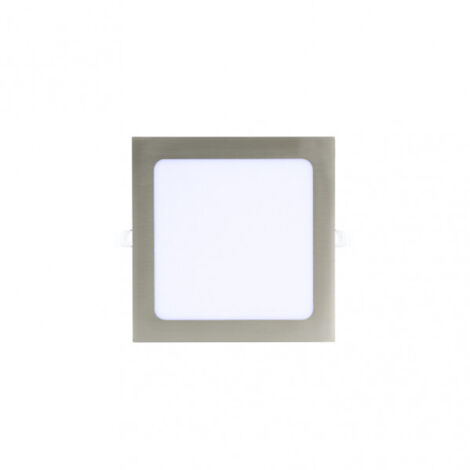 FAB 146981203 Faretto Basalto 12w 65000k Nichel Quadrato 1080lm 2,5x17x17 Cm Taglio 15,5x15,5 Cm