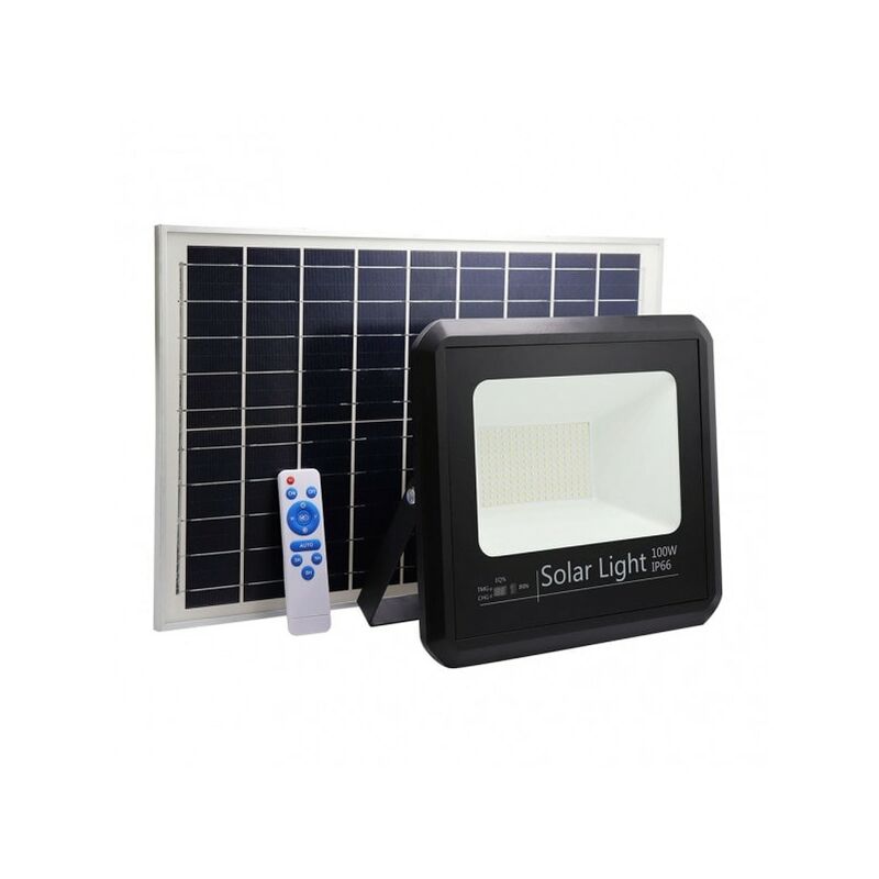 

Proyector Solar Malaquita 100w 6500k Negro 9000lm (28,5x32x8)(53x35x2)cm Mando Y Cable 5m