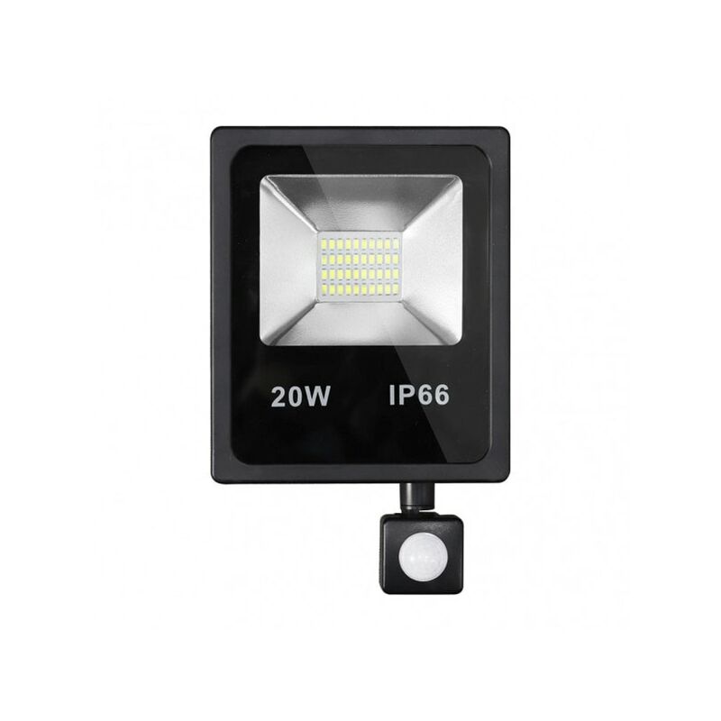 

Proyector C/sensor Olivino 20w 6500k Negro 1800lm Led Sm Ip66 23,5x15,5x5 Cm