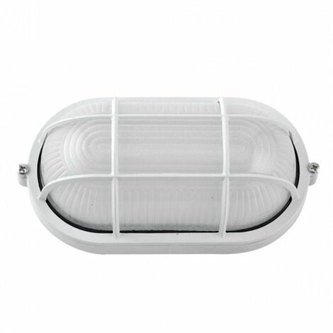 FABRILAMP FAB 148162201 Aplique Ext.oval Aluminio Apus Grande 1xe27 Blanco 11,5x27,5x15,5 Cm Ip44