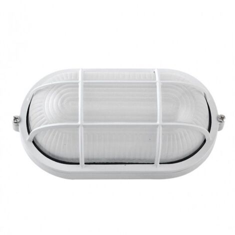 FAB 148162201  Aplique Ext.oval Aluminio Apus Grande 1xe27 Blanco 11,5x27,5x15,5 Cm  Ip44