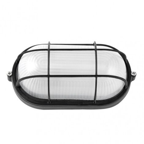 FAB 148162209 Aplique Ext.oval Aluminio Apus Grande 1xe27 Negro 11,5x27,5x15,5 Cm Ip44