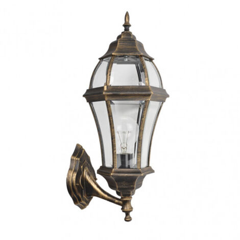 FAB 149661016  Aplique Exterior Aluminio Becrux 1xe27 Neg/oro  Ip44 59,5x25x26 Cm