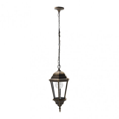 FAB 149791016 Pendentif ext.aluminium Regulus 1xe27 Noir / or Ip44 Regx23x23 Cm
