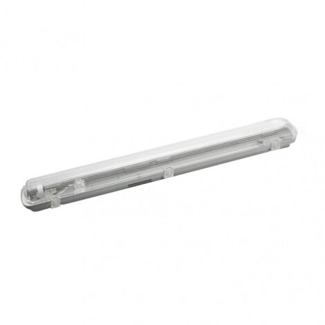 FAB 150491060  Schermo Impermeabile 60cm Linee Per Led 1xt8 Ip54 Grigio/trasparente 68x7,8x6 Cm