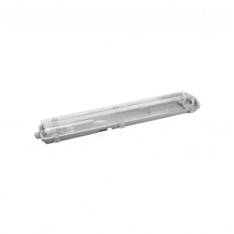 FAB 150492060 : Abat-jour 60cm pour Led 2xt8 Ip54 Gris/transparent 67x11,7x6 Cm