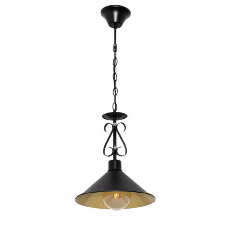 FAB 151091016  Colgante Azalea 1xe27 Negro/oro Regx26x26 Cm