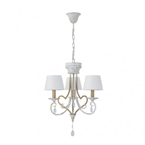 FAB 151553075  Crasas 3xe14 Lampe Weiß / Gold Regx49x49 Cm