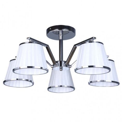 FAB 151655020  Lampe Trebol 5xe14 Chrome Pantalon Blanc 24x59x59cm