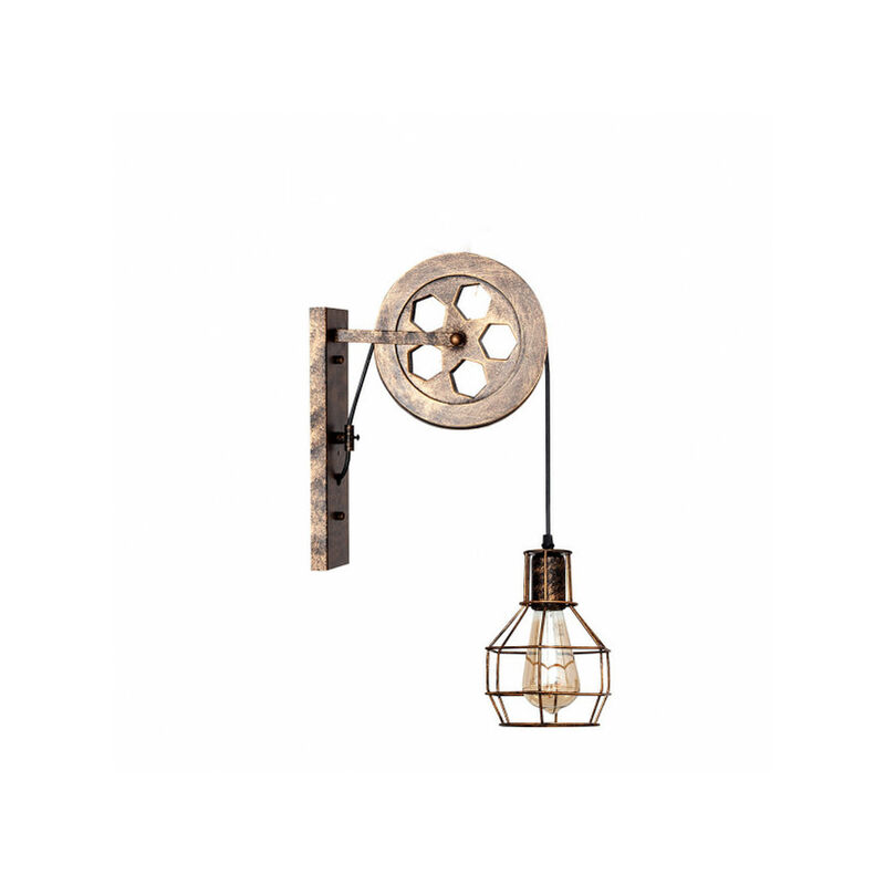 Aplique Marcaje 1xe27 Marron Rustico Regx38x10 Cm