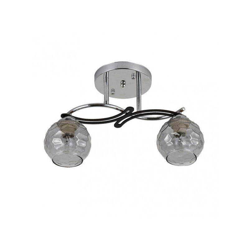 Plafonnier de 2 lumières modèle etna chrome - Fabrilamp Plafonnier de 2 lumières modèle etna chrome - Fabrilamp