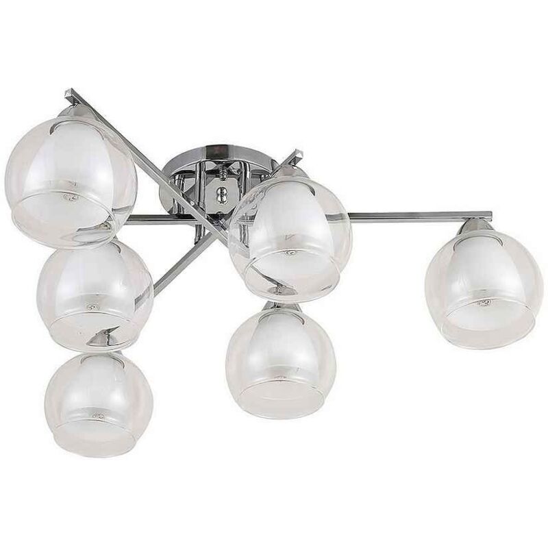 Makalu plafonnier chromé à 6 lumières - Fabrilamp Makalu plafonnier chromé à 6 lumières - Fabrilamp