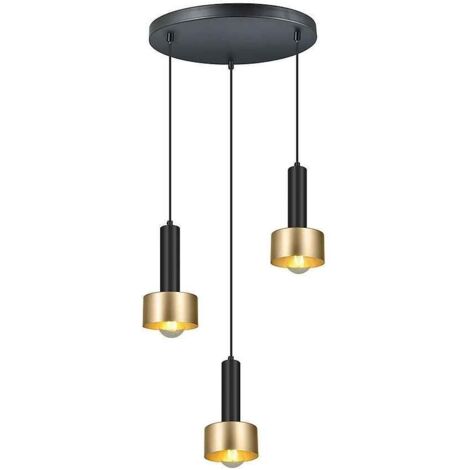 FAB 153883016  Lampe Allende 3xe27 Noir / or Regx35x35 Cm