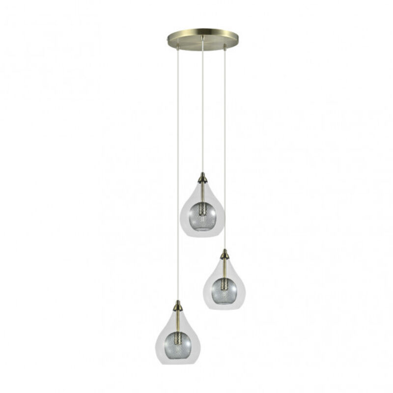 Lampe lhasa 3xg9 cuir regx30x30 cm