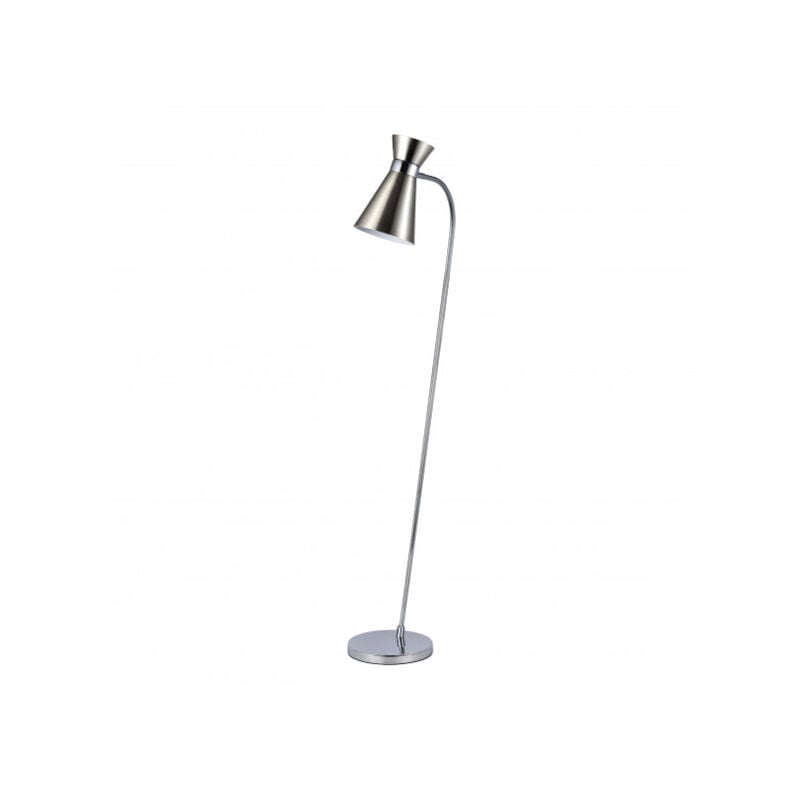 Fabrilamp - Lampadaire petra 1xe27 nickel/chrome 139x39x25 cm orientable