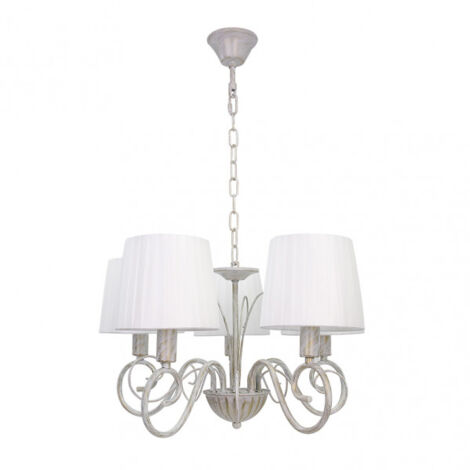 FAB 155155075  Lampada Amsterdam 5xe14 Bianco/oro Regx45x45 Cm