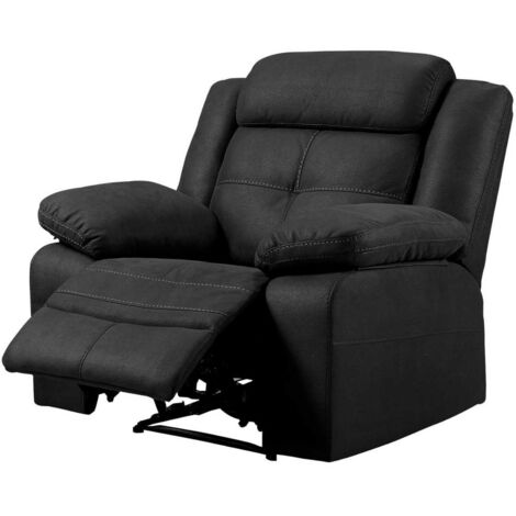 FABARES - Fauteuil Relax Manuel Tissu Gris