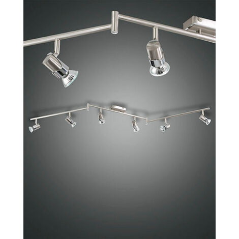 Fabas Luce Alice Barre de projecteurs en verre nickel satiné, GU10
