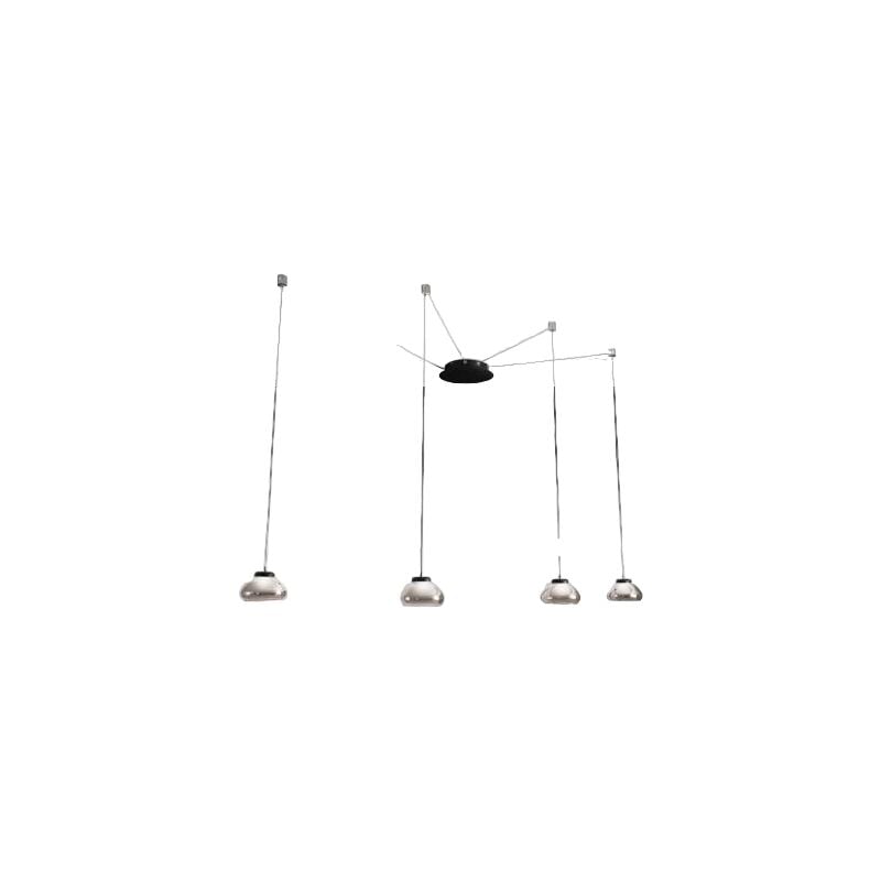 Lustre suspension Arabella LED en métal et verre soufflé fumé 3547-49-126 Fabas Luce
