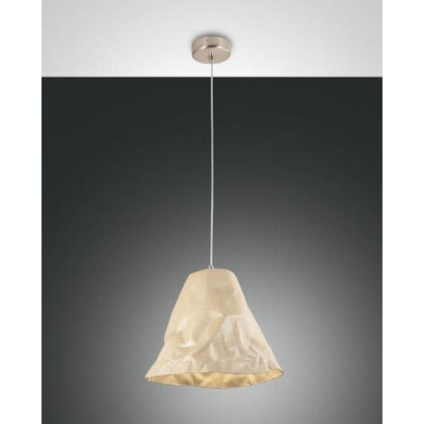 Fabas Luce Crumple Plafonnier Dome Suspension Verre Kaki, E27