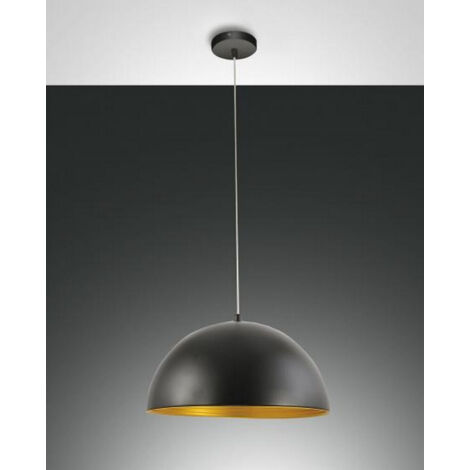 Fabas Luce Dingle Dome Suspension Plafonniers Noir / Verre Doré, E27