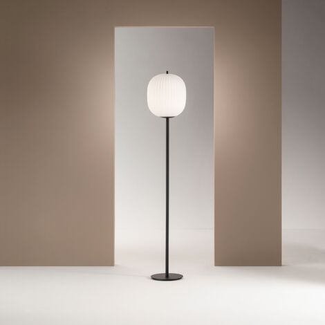 Fabas Luce Domizia Lampe en verre et cristal Verre noir, E27